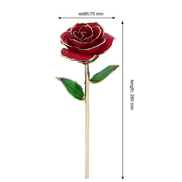 Love Forever 24k guld folie trim rose blomst med beslag