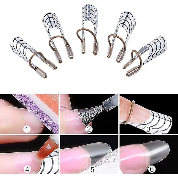 Återanvändbara Nagelkonstförlängningsformar Guide Skydd Nagelspetsar Akryl UV Gel Skydd Fransk Nagelformar