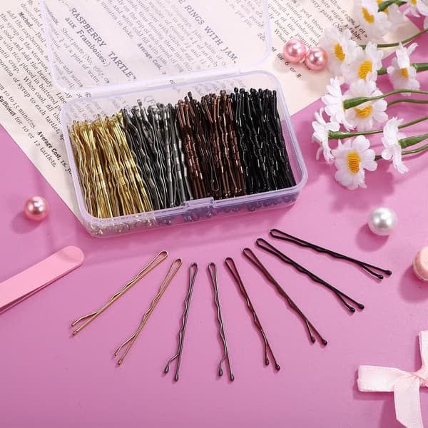 400 stk. metal hårnåle til kvinder 5 cm hårnåle til knolde sort kaffe guld sølv mix