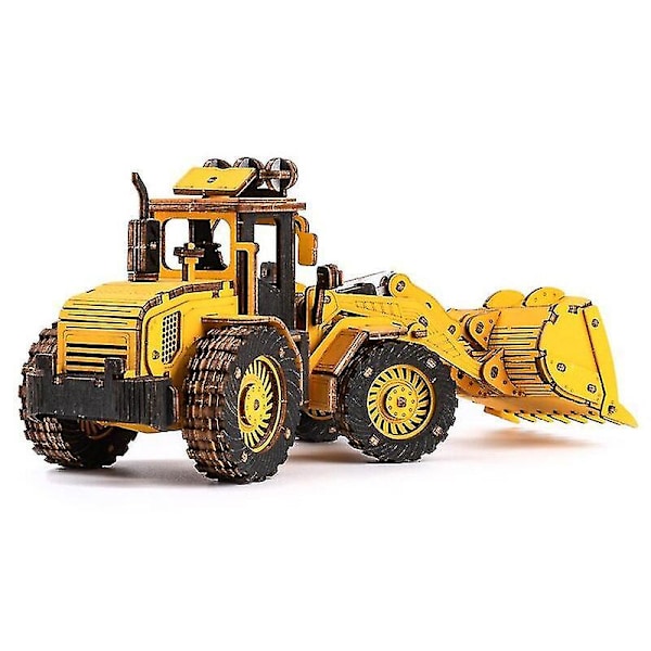 3D Træpuslespil Bulldozer Ingeniørkøretøj Byggeklodser Sæt