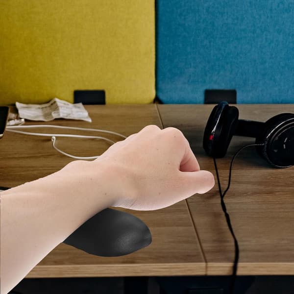 Ergonomisk musehåndledsstøtte og tastaturhåndledsstøttepude, sort PU-læder