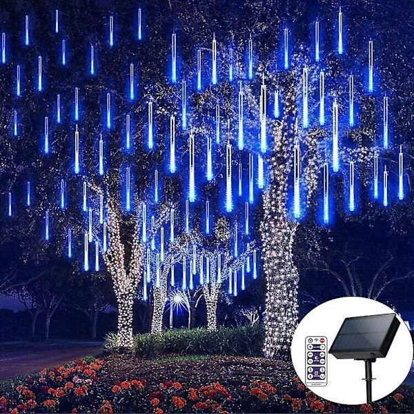 Solcellsstyrda Fjärrkontroll Meteorregn Ljus 50cm*8 Led