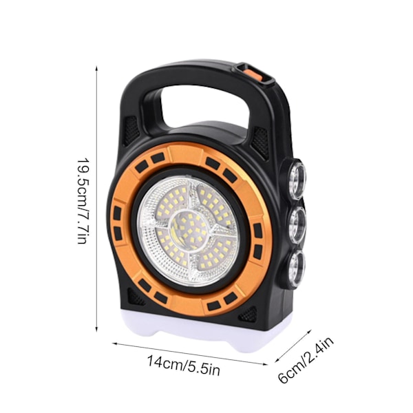 Solcellsdriven LED-lykta Fackla Lampa USB Laddningsbar Camping Tältlampa Utomhus Vandring