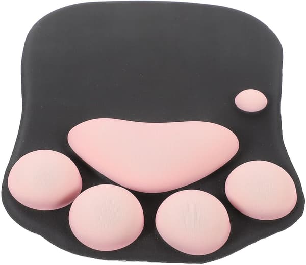 Musematte i silikon med kattepote og håndleddsstøtte 3D Ergonomisk skrivebordsmusematte