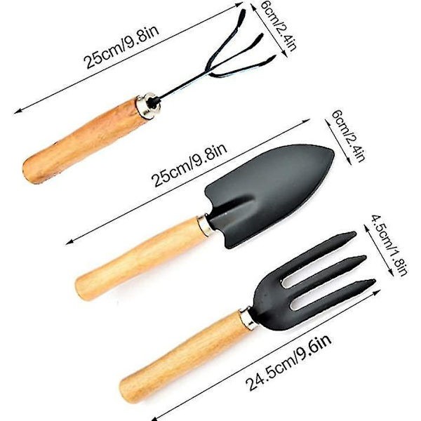 Mini Skovl Rake Spade Hage Håndverktøy Tresett
