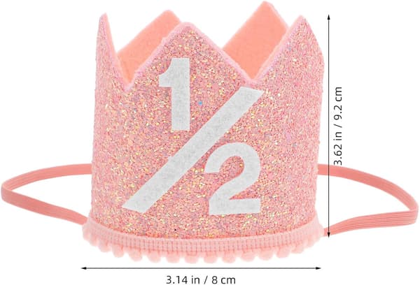 1 stk. bursdagshatt krone festhatt for stilig festlig polyester bursdagstema dekorasjon universell