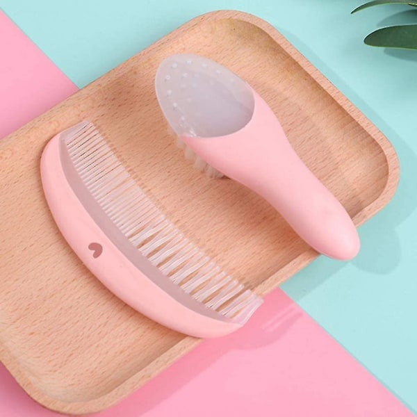 Comb Set Eco Friendly Hierontahiusharja Kylpyharja vastasyntyneille ja taaperoille (vaaleanpunainen) 2 kpl