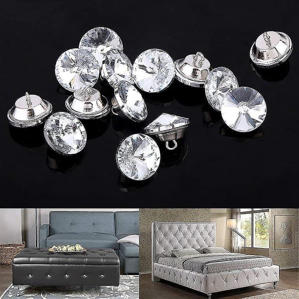 50 stk Krystal Polstring Knapper 20mm Rhinestone