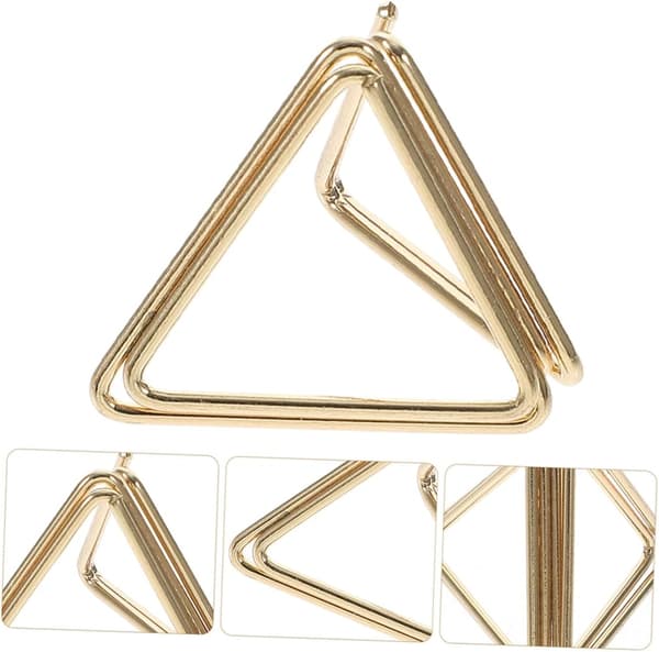 20 st mini triangulära gem i metall, små korthållare, guld, multifunktionella meddelandeklämmor