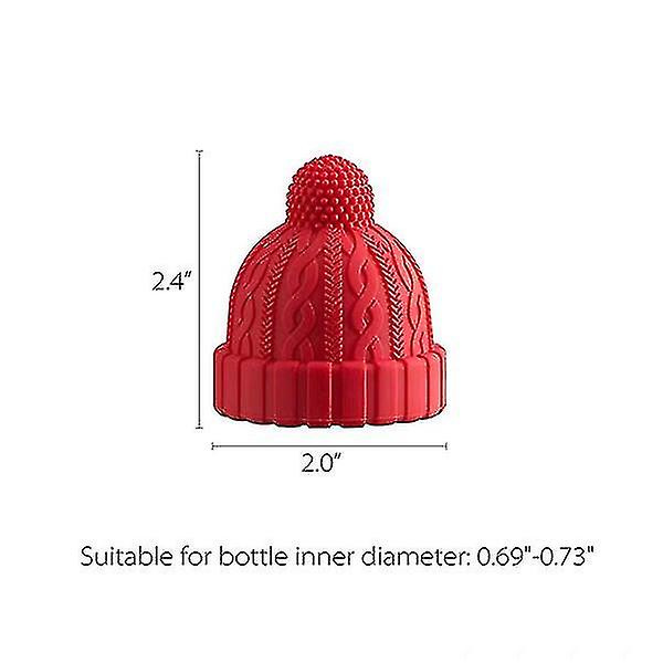 3 stk Silikonflaskepropper Beanie Cap Dekorative Flaskeplugg Korkerstatning