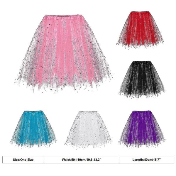Tutu-kjol dam Vintage balett bubbelkjolar3 lager tylldesign för scenuppträdande Pink