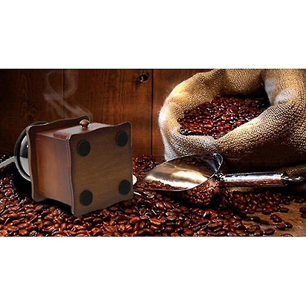Kaffebønnekvern Tre Hånddrevet Rustfritt Retro