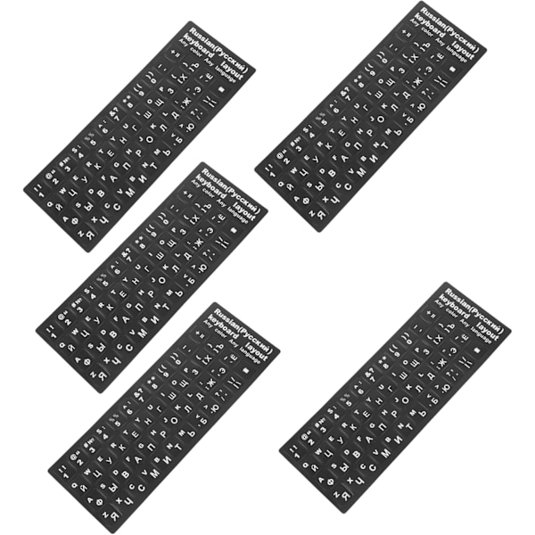 Venäläiset näppäimistötarrat 5 arkkia, näppäimistötarrat, mattapintainen, helppo asennus, tukeva