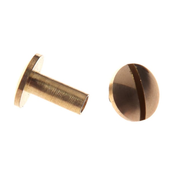 10x Arc Solid Messing Knappen Stud Skrue Spiker Skrue Tilbage Læder Nyttebælte 10mm-yuhao