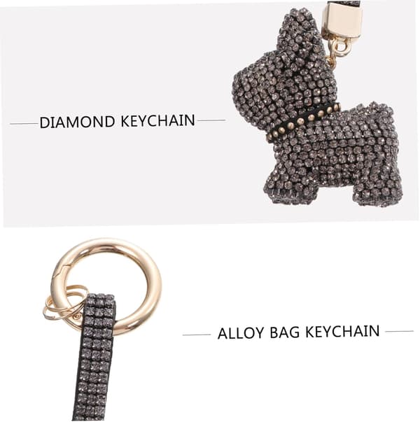 Pitbull Diamond Nøglering Stilfuld Metal Nøglering Elegant Taskepynt til Kvinder Bil Nøglering