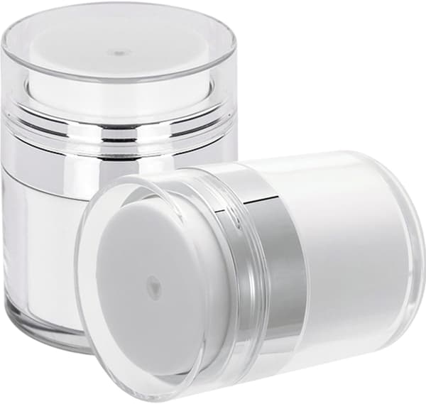 Luftløse pumpekrukker 2 stk 15 ml fuktighetskremdispenserflasker push lotionbeholder