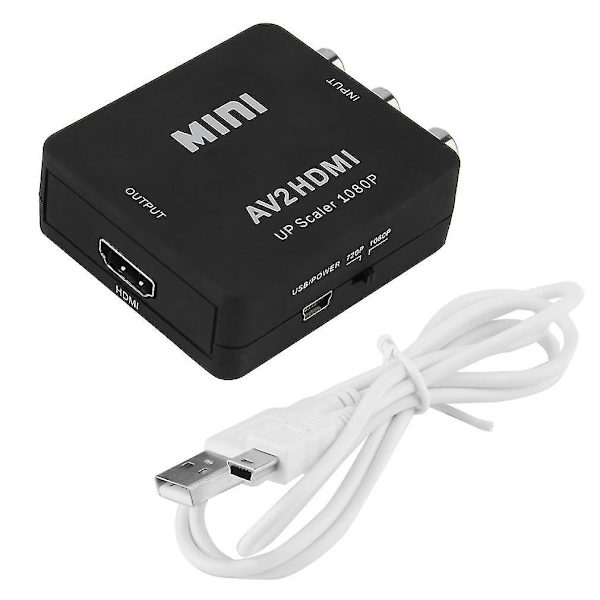 Komposiitti AV CVBS - HDMI-muunninsovitin 1080p
