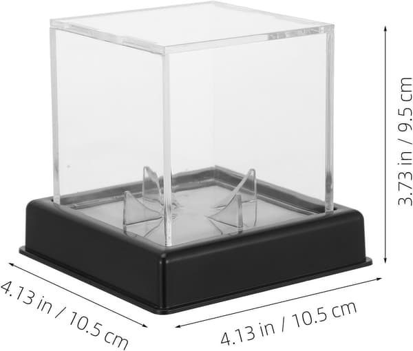 Akryl Baseball Display Case med Sort Base, Støvtæt Holder til Baseballs