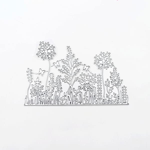 DIY Skärform i kolstål Gräs Blomdesign för Scrapbooking, Präglingsstencil Hantverksmaterial