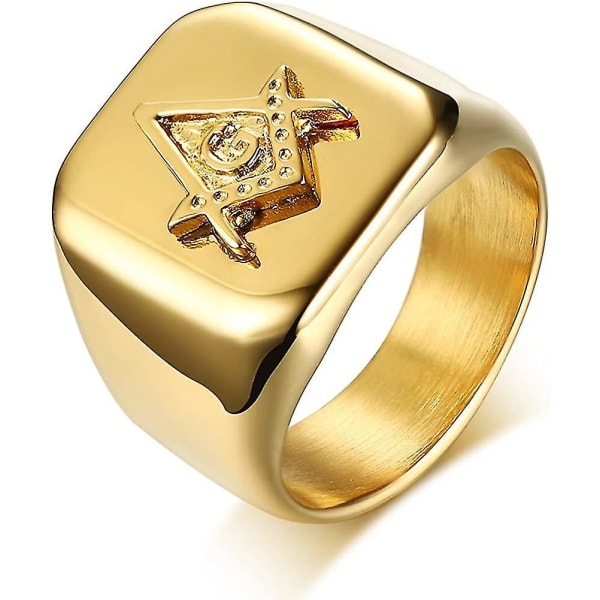 316l rostfritt stål frimurare för män Master Masonic Signet Mason Smycken, guld
