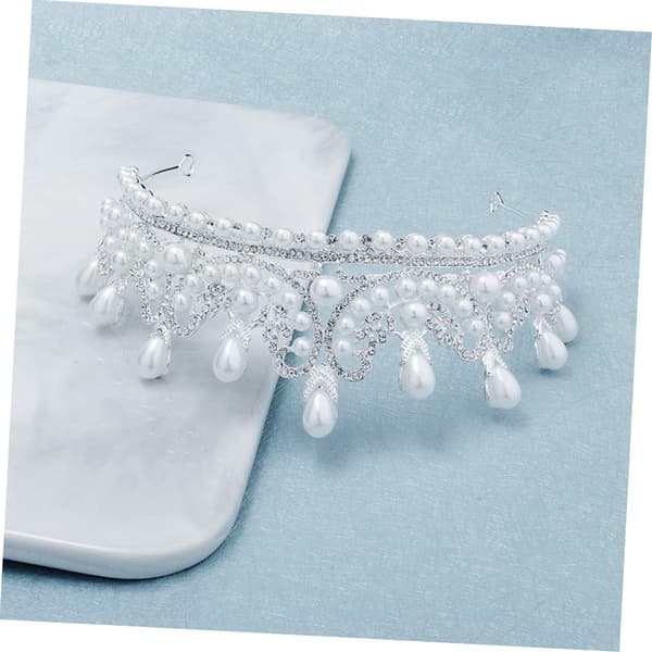 Diamant Perle Krone Brude Hodeplagg Hodeplagg Rhinestone Krone Mote Brude Hodeplagg Prinsesse Tiara