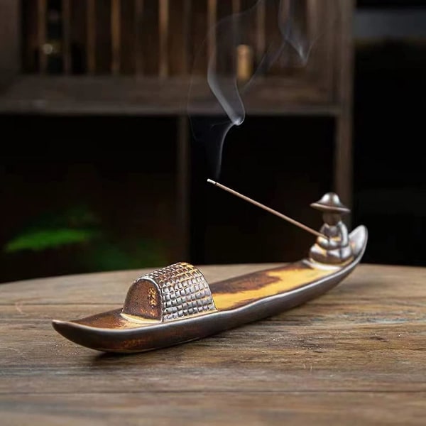 Suitsukepolttimen pidike, Moderni Suitsuke tuhkansieppari Suitsuketeline, Veneen muotoinen suitsukepoltin