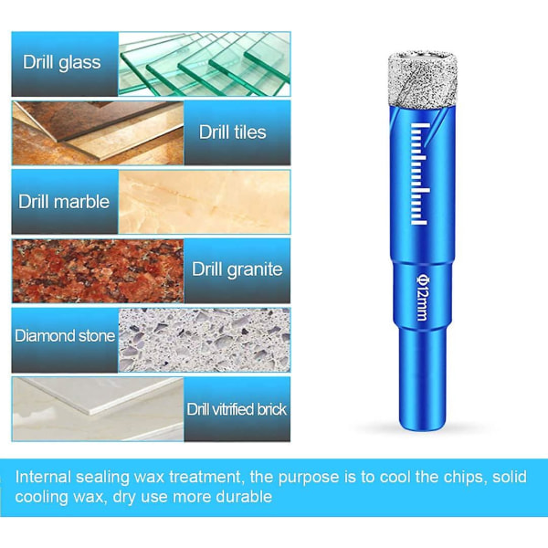Diamantbor, hullsag for boring i keramikk, glass, marmor, fliser, sandstein (14 mm)