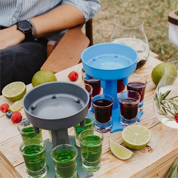 Kuusipaikkainen Shot-lasi Jakaja - Cocktail-jakaja, Juomapelejä Cocktail-juhliin Tyttöjen Viikonloppuun Hienoa Juhlaa Varten (sininen)
