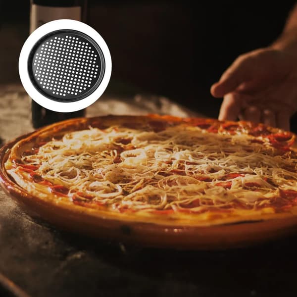 Non-Stick Pizza Bakform Kakform Kolstål Rund Form