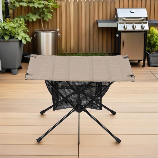 Bärbart hopfällbart campingbord och stolsset, lätt utomhuspicknickbord med nät