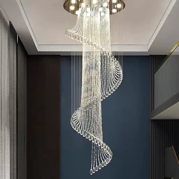 LED-kattovalaisin Kristalliriipusvalaisin 200cm Lyhty Ruostumaton Teräs