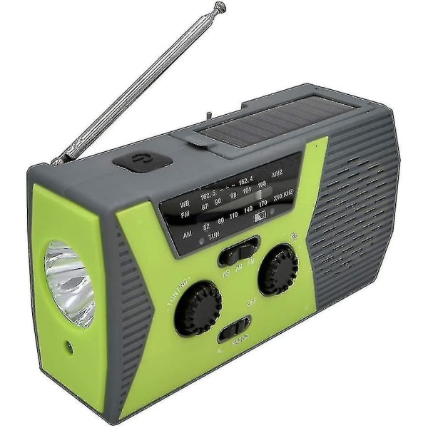 Hätäaurinkoradio, kannettava käsigeneraattori Am Fm Weather Radio, Sos Alarm kuulokeääni, 2000mah Power Bank-yuhao