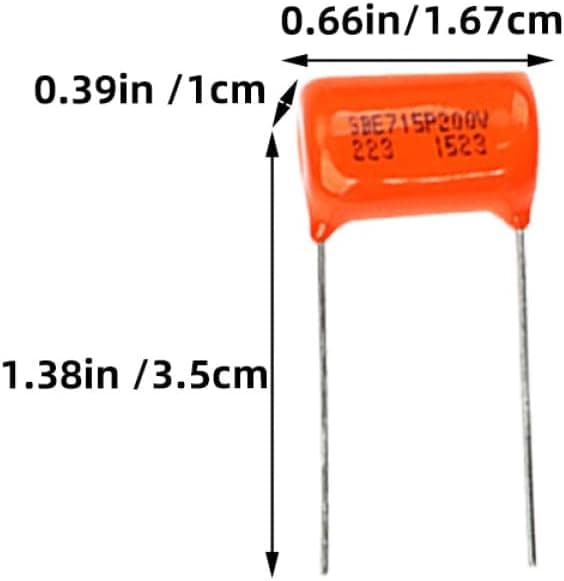 10 st elgitarrkondensatorer Gitarrtonkondensatorer Orange Lång Ben 16,7 mm Stabil Prestanda
