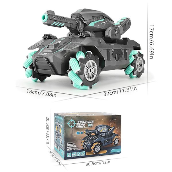 RC Tank Legetøj 2.4g Fjernbetjeningstank 4wd RC Crawler Tank Vandbombekrigstank