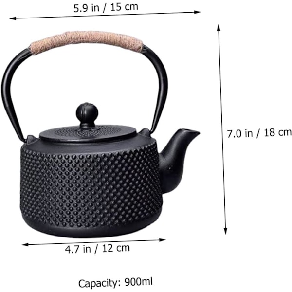 Tearoom Supplies 900ml Støbejerns Tekande Jern Tekande til Hjemmekontor Hotel