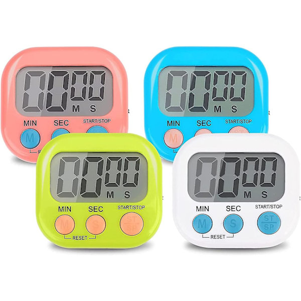 4 Magnetiske Køkken Timere, Magnetisk Timer Med Høj Alarm Til Børn