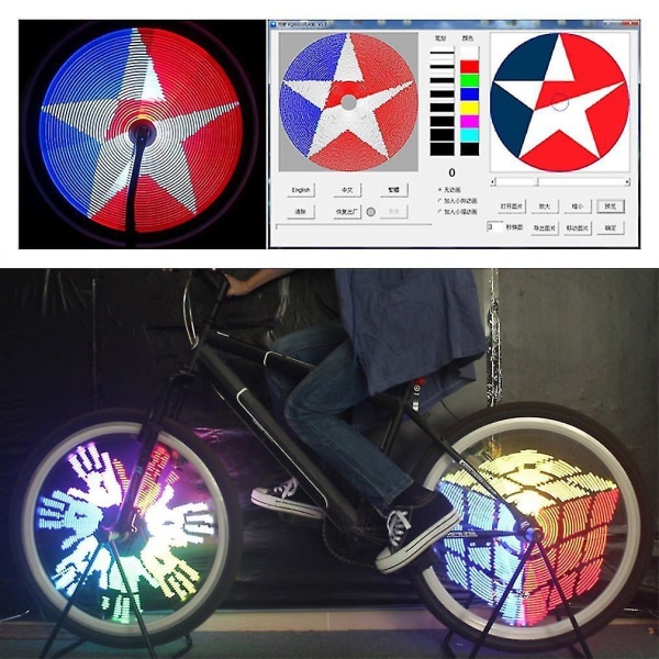Oppladbar hjullampe LED-sykkellys Fargerik sykling