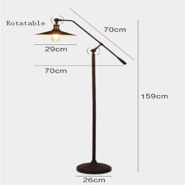 40W Loft Industriell Jernkunst Fiskegulvlampe