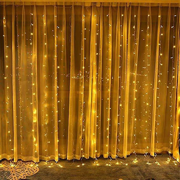 300 LED-gardiner med fjernkontroll - Julelys