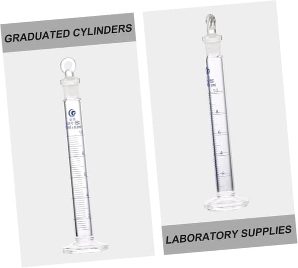2st Förtjockad Mätcylinder i Glas för Laboratorie Graderad Cylinderpropp