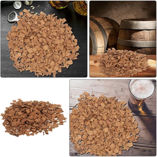 2 pakker egetræschips til rødvin og whisky, syntetisk materiale, 100 gram pr. pakke