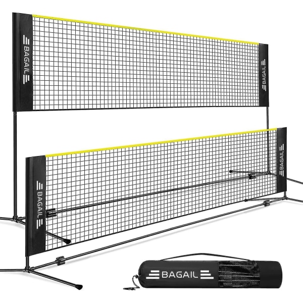 Badmintonnett, sammenleggbart nylonnett, høydejusterbar D og bærbar bæreveske, sy til å montere eller di