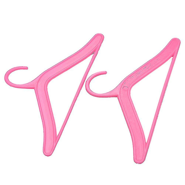 20 kpl vaaleanpunaisia ​​vaatteentelineitä Barbie-nukkeille, muoviset vaatteentelineet - yuhao