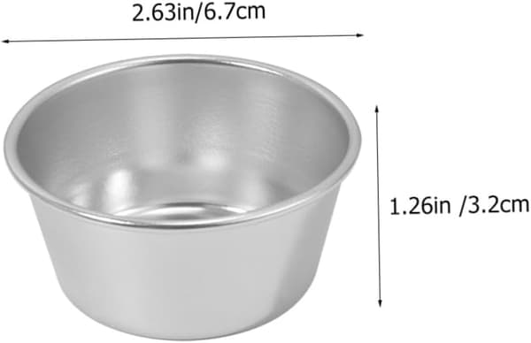 6 stk. eggetertformer Bakeformer 3,5x3,5x2,5 tommer Aluminiumslegering Non-Stick