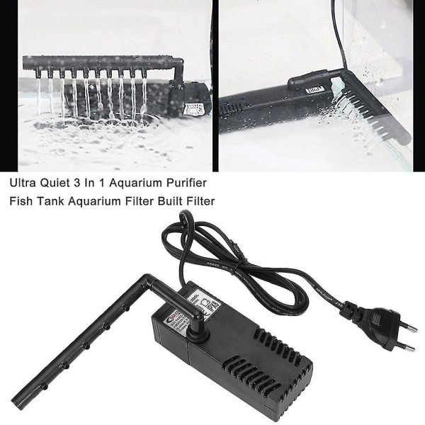 Ultraljudsstilla 3-i-1 Akvariumspurifier Fisk Tankfilter