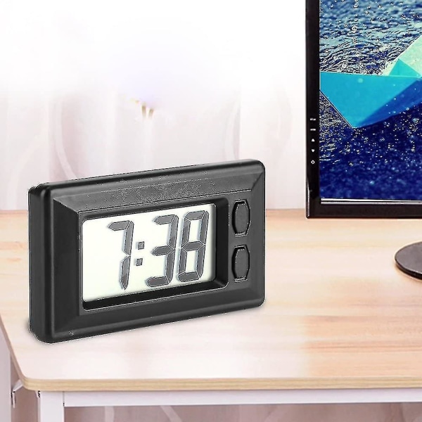 Ultraohut elektroninen kello tarralevyllä LCD Digitaalinen päivämäärä Aika Ca