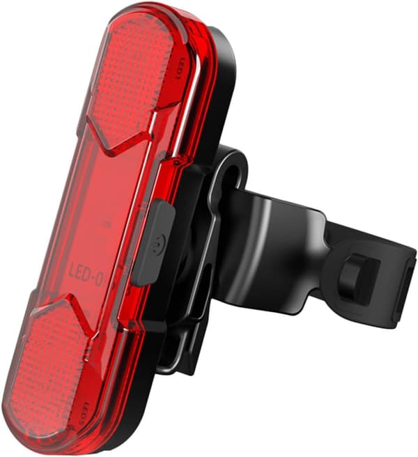 USB oppladbart sykkelbaklys med sikkerhetsvarseldesign og lett ABS-materiale