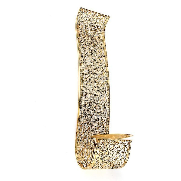 Väggljusstake, Spetsljusstake Metalljärn Väggmonterad Ljusstake (färg: guld) (1 st)