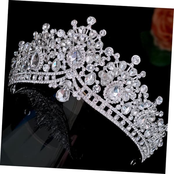 Rhinestone kronehodeplagg for bryllup og fester Brudedekorasjon Holdbar