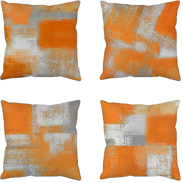 Poltettu oranssi heittotyynynpäälliset 18x18 Boho koristeellinen abstrakti värilohko